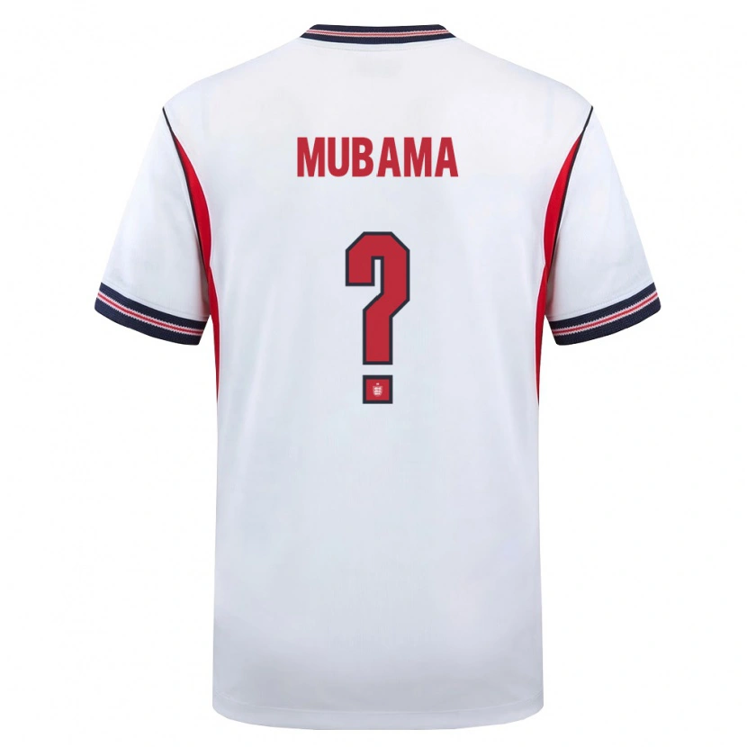 Danxen Women England Divin Mubama #0 White Navy Red Home Jersey 26-28 T-Shirt