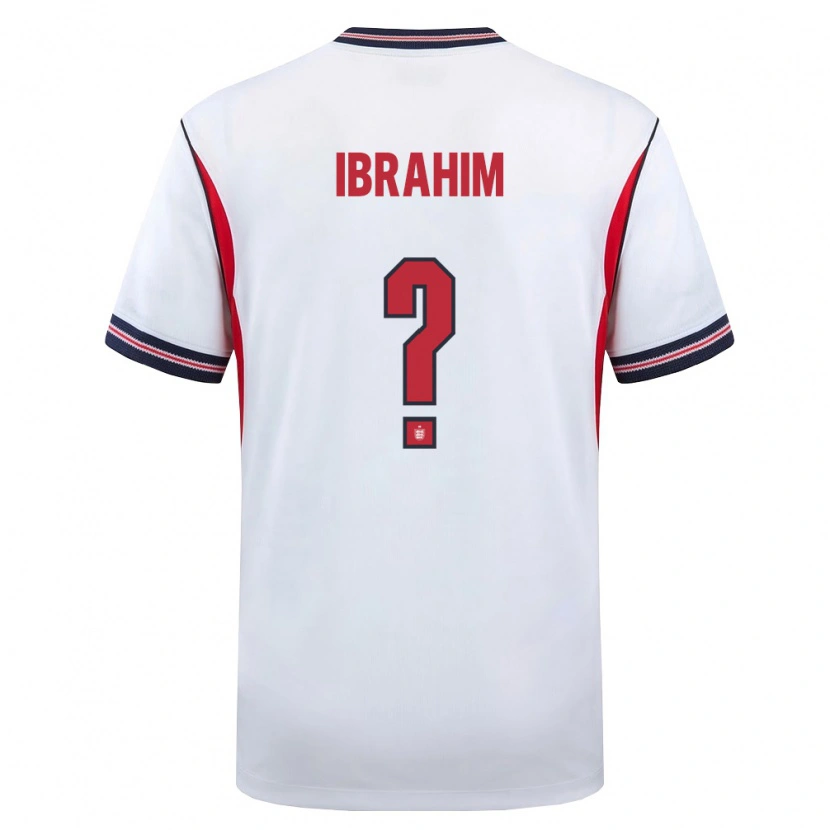 Danxen Women England Ife Ibrahim #0 White Navy Red Home Jersey 26-28 T-Shirt