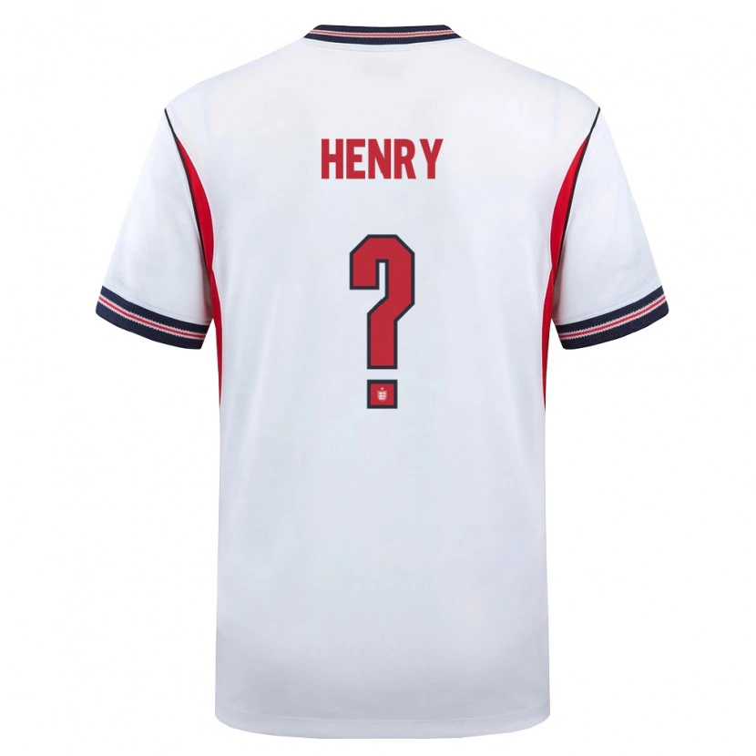 Danxen Women England Josh Henry #0 White Navy Red Home Jersey 26-28 T-Shirt
