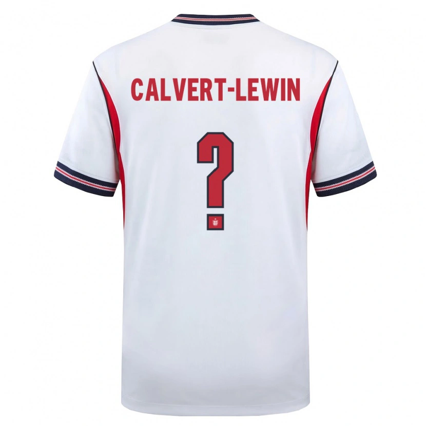 Danxen Women England Dominic Calvert-Lewin #0 White Navy Red Home Jersey 26-28 T-Shirt