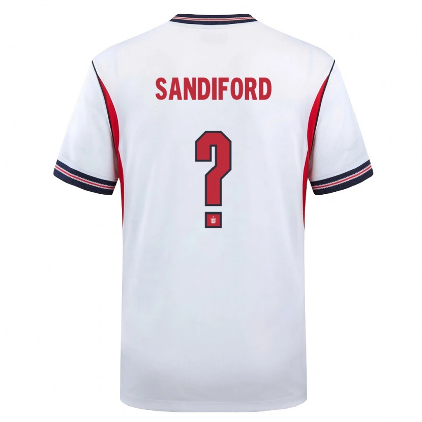 Danxen Women England Oscar Sandiford #0 White Navy Red Home Jersey 26-28 T-Shirt