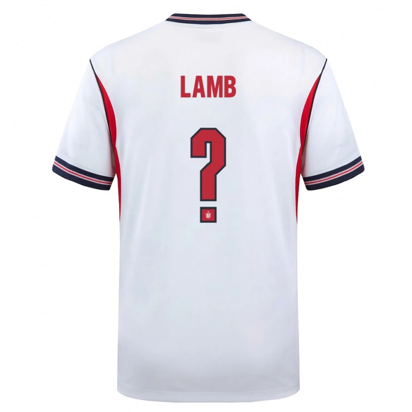 Danxen Women England Teddie Lamb #0 White Navy Red Home Jersey 26-28 T-Shirt