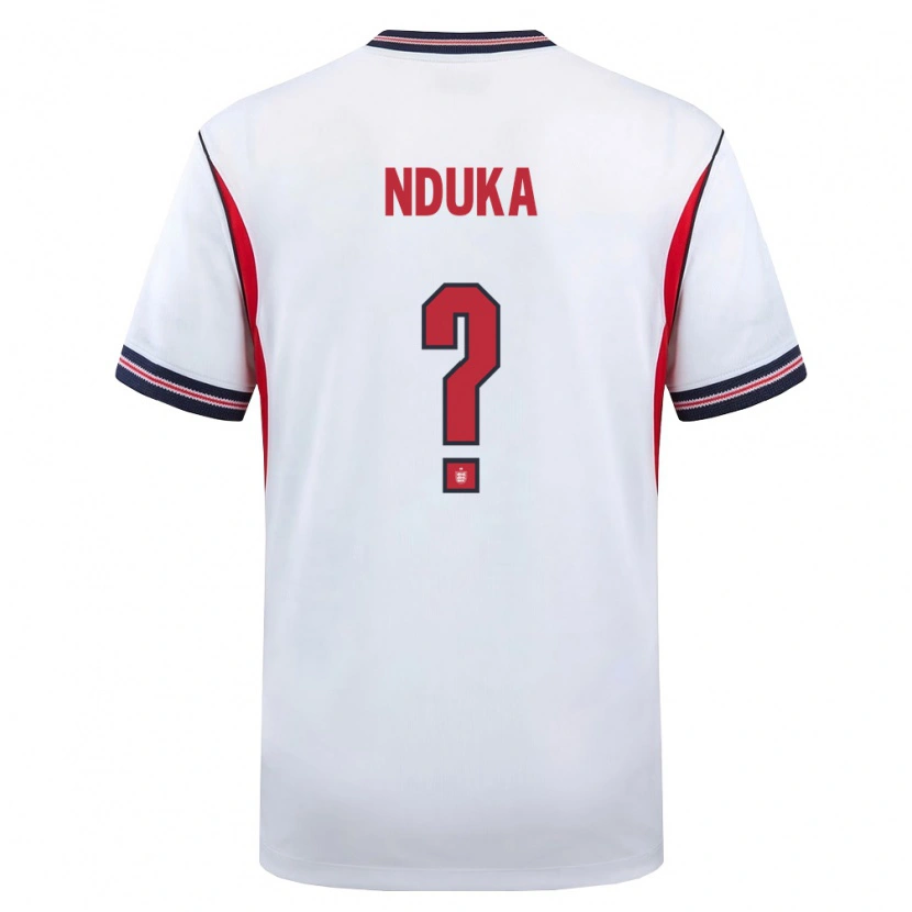Danxen Women England Mishel Nduka #0 White Navy Red Home Jersey 26-28 T-Shirt