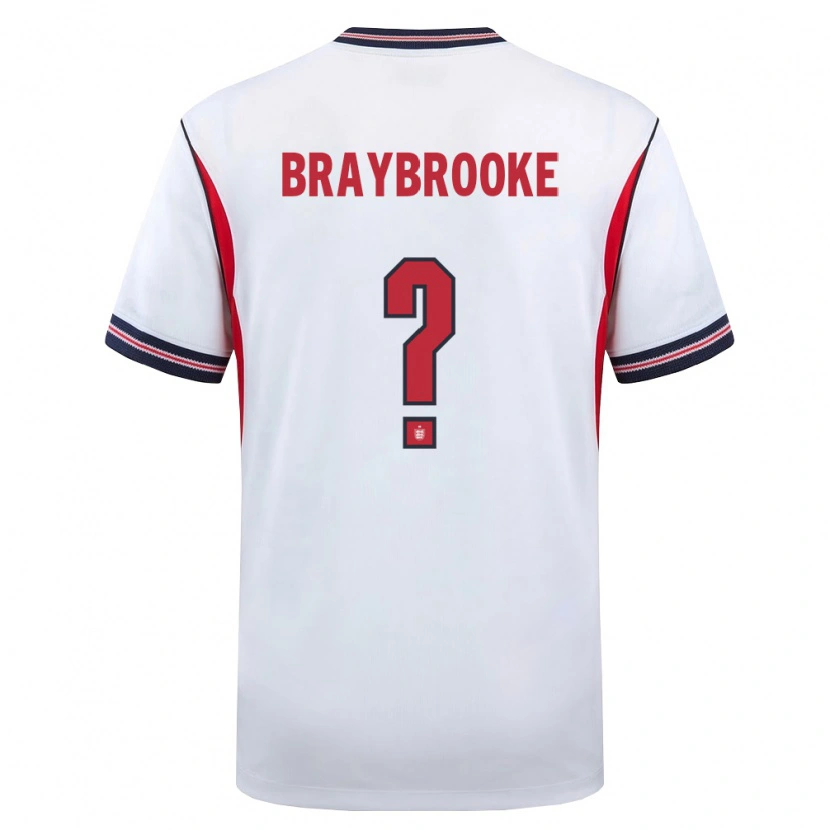 Danxen Women England Sammy Braybrooke #0 White Navy Red Home Jersey 26-28 T-Shirt