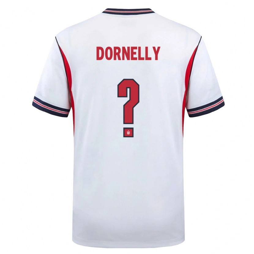 Danxen Women England James Dornelly #0 White Navy Red Home Jersey 26-28 T-Shirt