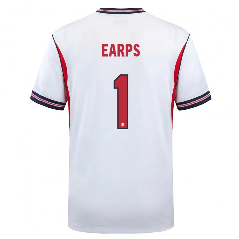 Danxen Women England Mary Earps #1 White Navy Red Home Jersey 26-28 T-Shirt
