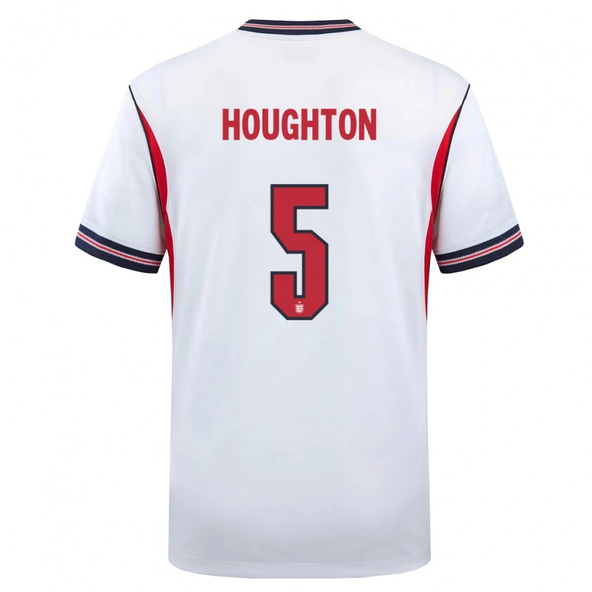 Danxen Women England Steph Houghton #5 White Navy Red Home Jersey 26-28 T-Shirt