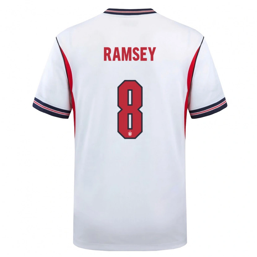 Danxen Women England Jacob Ramsey #8 White Navy Red Home Jersey 26-28 T-Shirt