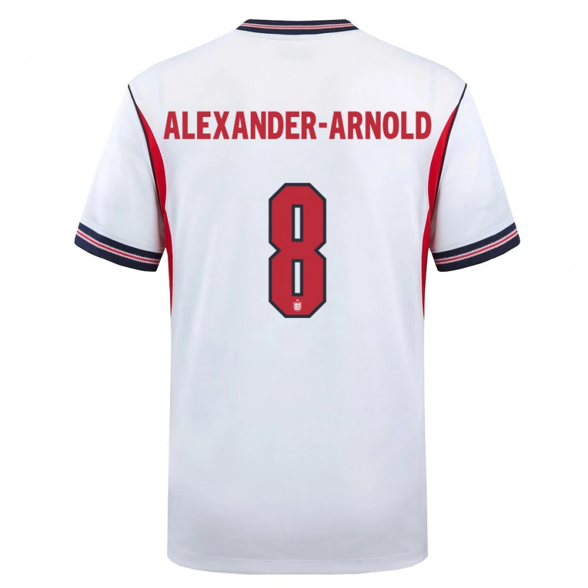 Danxen Women England Trent Alexander-Arnold #8 White Navy Red Home Jersey 26-28 T-Shirt