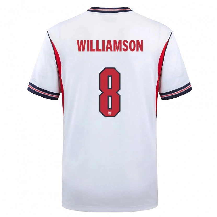 Danxen Women England Leah Williamson #8 White Navy Red Home Jersey 26-28 T-Shirt