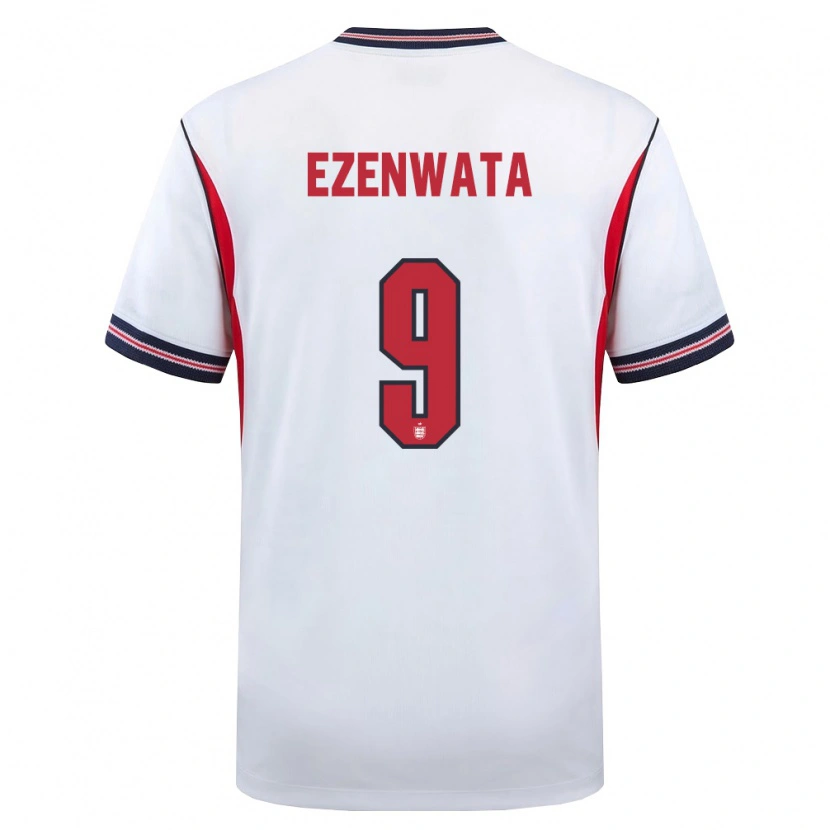 Danxen Women England Chizaram Ezenwata #9 White Navy Red Home Jersey 26-28 T-Shirt