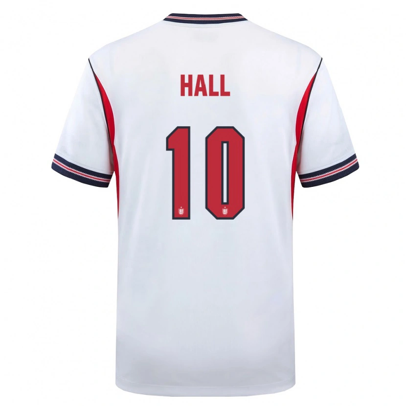 Danxen Women England George Hall #10 White Navy Red Home Jersey 26-28 T-Shirt