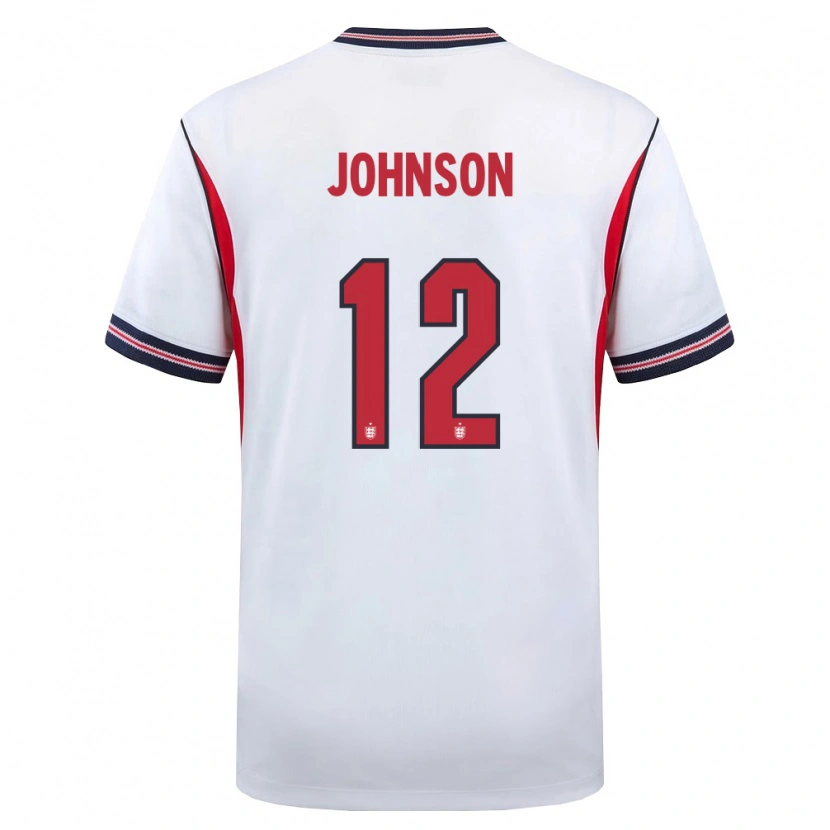 Danxen Women England Joe Johnson #12 White Navy Red Home Jersey 26-28 T-Shirt