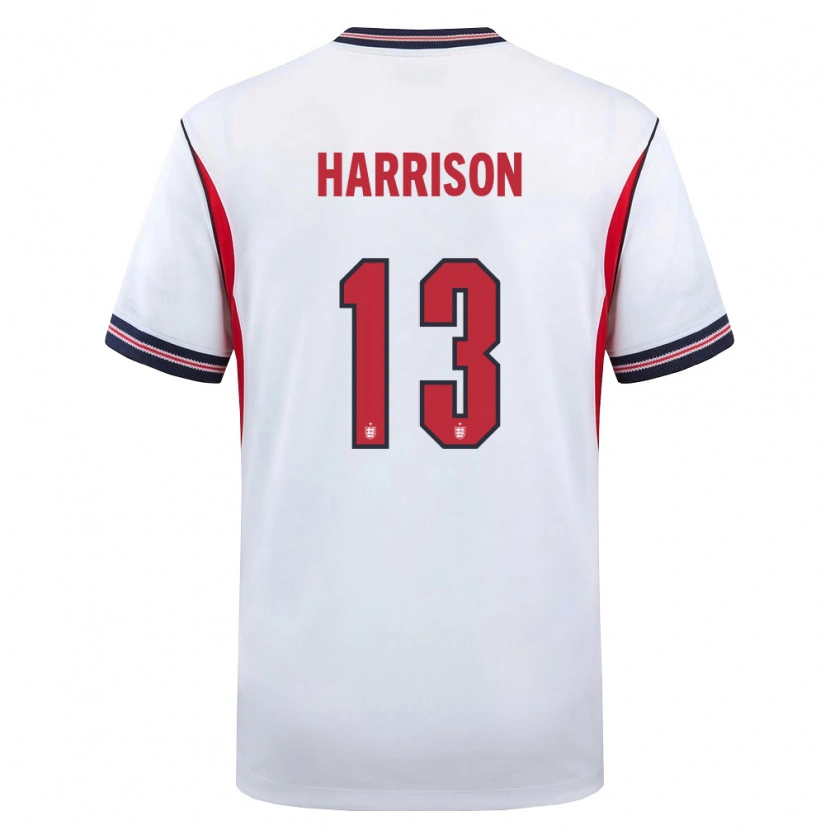 Danxen Women England Elyh Harrison #13 White Navy Red Home Jersey 26-28 T-Shirt