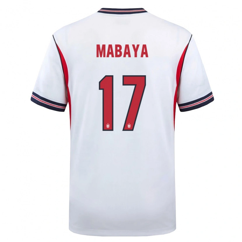 Danxen Women England Isaac Mabaya #17 White Navy Red Home Jersey 26-28 T-Shirt