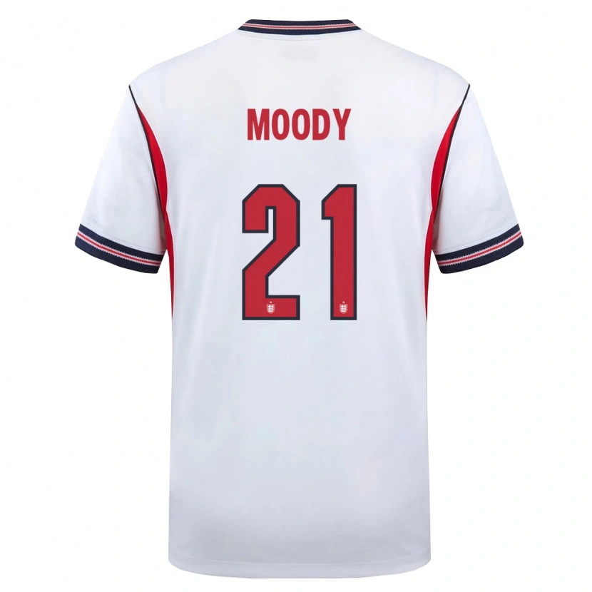 Danxen Women England Dylan Moody #21 White Navy Red Home Jersey 26-28 T-Shirt