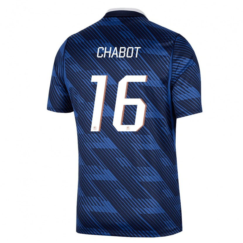 Danxen Women France Max-Edgar Chabot #16 Navy Blue White Home Jersey 26-28 T-Shirt