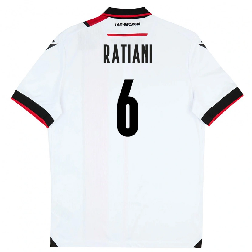 Danxen Women Georgia Sandro Ratiani #6 White Black Red Home Jersey 26-28 T-Shirt