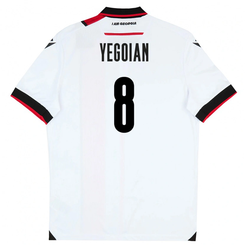 Danxen Women Georgia Irakli Yegoian #8 White Black Red Home Jersey 26-28 T-Shirt