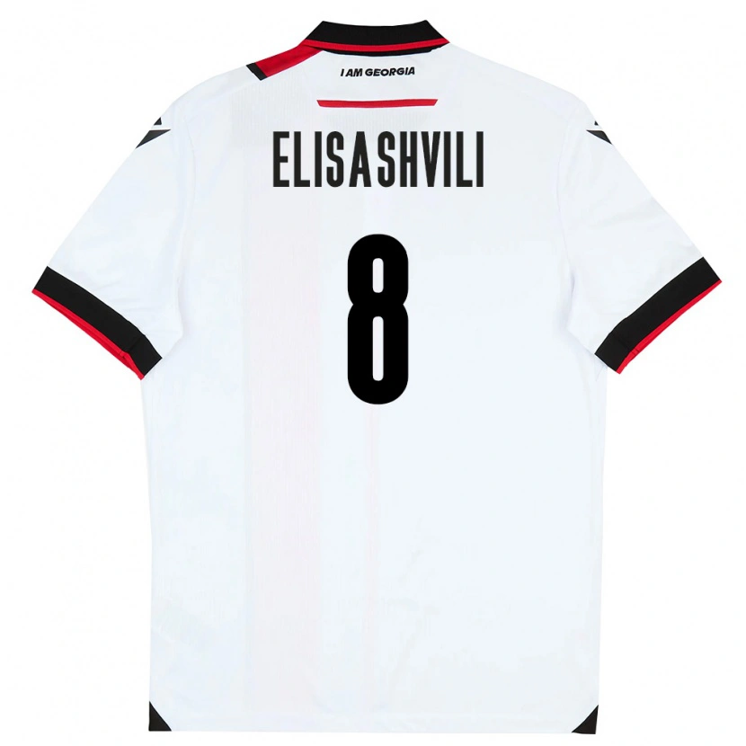 Danxen Women Georgia Nikoloz Elisashvili #8 White Black Red Home Jersey 26-28 T-Shirt