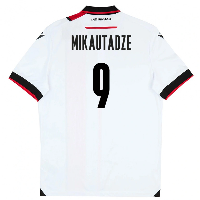 Danxen Women Georgia Sandro Mikautadze #9 White Black Red Home Jersey 26-28 T-Shirt