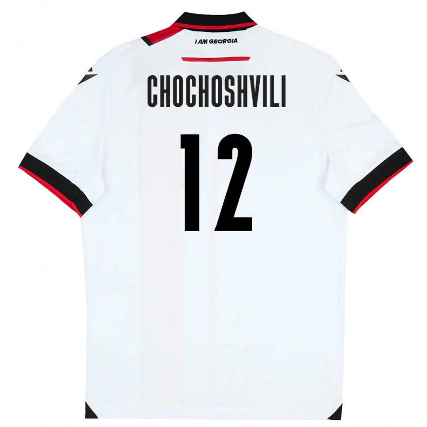 Danxen Women Georgia Dachi Chochoshvili #12 White Black Red Home Jersey 26-28 T-Shirt