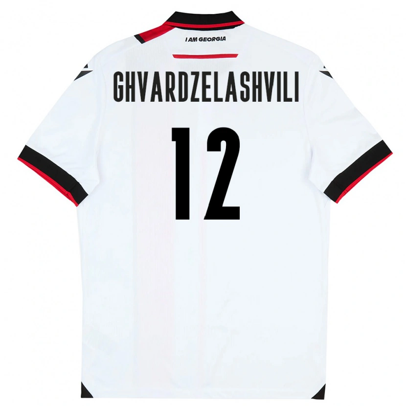 Danxen Women Georgia Davit Ghvardzelashvili #12 White Black Red Home Jersey 26-28 T-Shirt