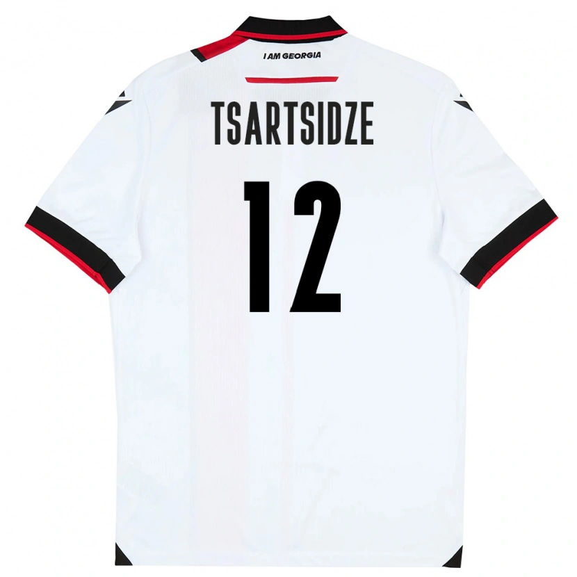 Danxen Women Georgia Saba Tsartsidze #12 White Black Red Home Jersey 26-28 T-Shirt