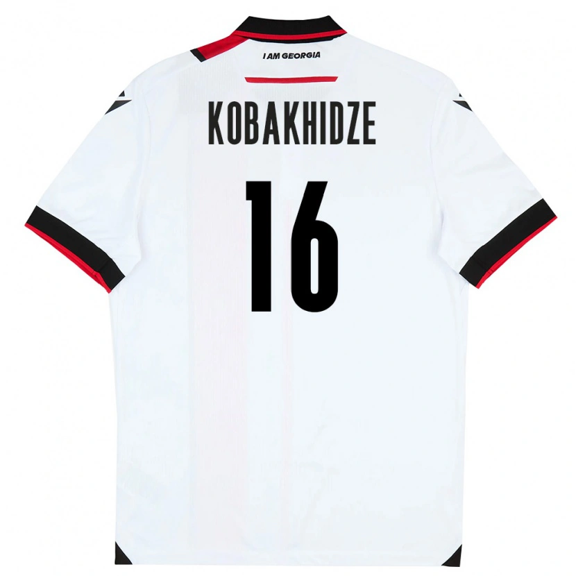 Danxen Women Georgia Georgiy Kobakhidze #16 White Black Red Home Jersey 26-28 T-Shirt