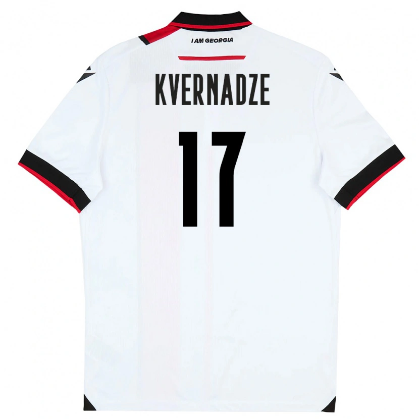 Danxen Women Georgia Giorgi Kvernadze #17 White Black Red Home Jersey 26-28 T-Shirt
