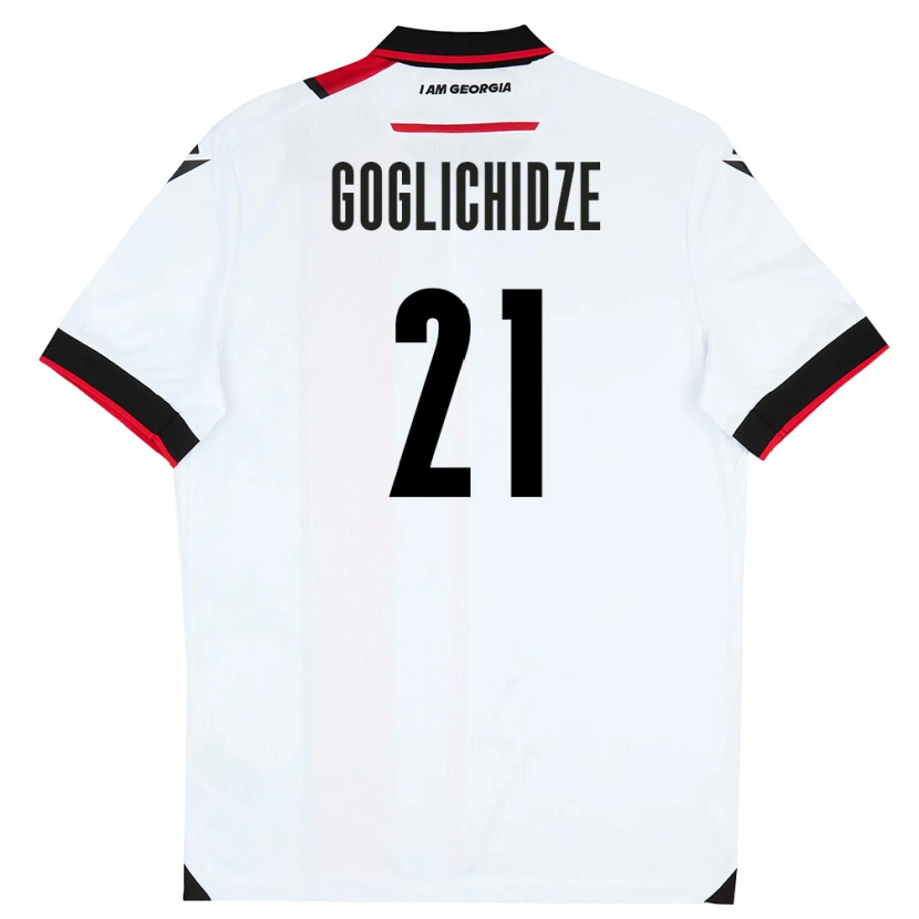 Danxen Women Georgia Saba Goglichidze #21 White Black Red Home Jersey 26-28 T-Shirt