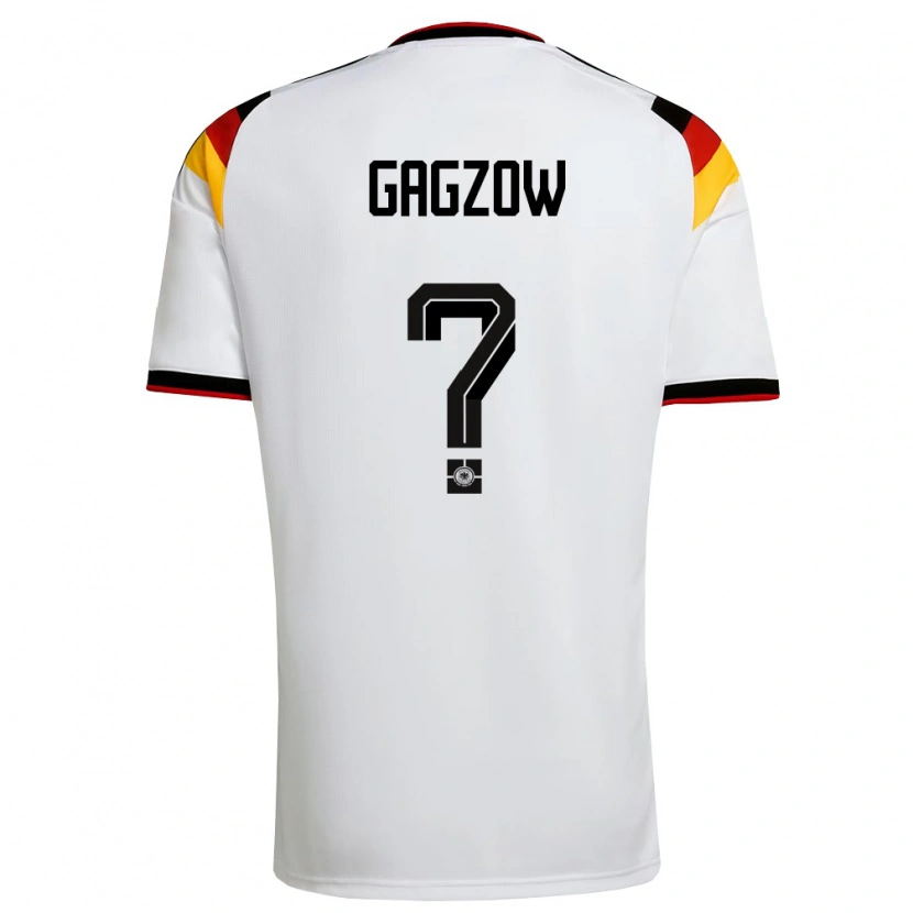 Danxen Women Germany Fritz Gagzow #0 White Black Red Home Jersey 26-28 T-Shirt