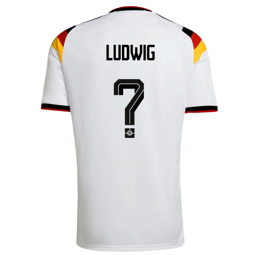 Danxen Women Germany Linus Ludwig #0 White Black Red Home Jersey 26-28 T-Shirt