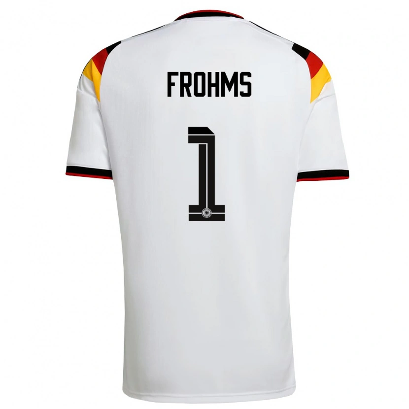 Danxen Women Germany Merle Frohms #1 White Black Red Home Jersey 26-28 T-Shirt
