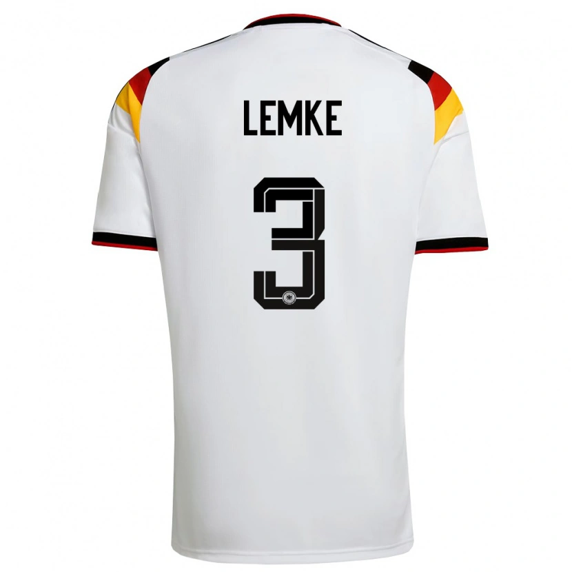 Danxen Women Germany Louis Lemke #3 White Black Red Home Jersey 26-28 T-Shirt