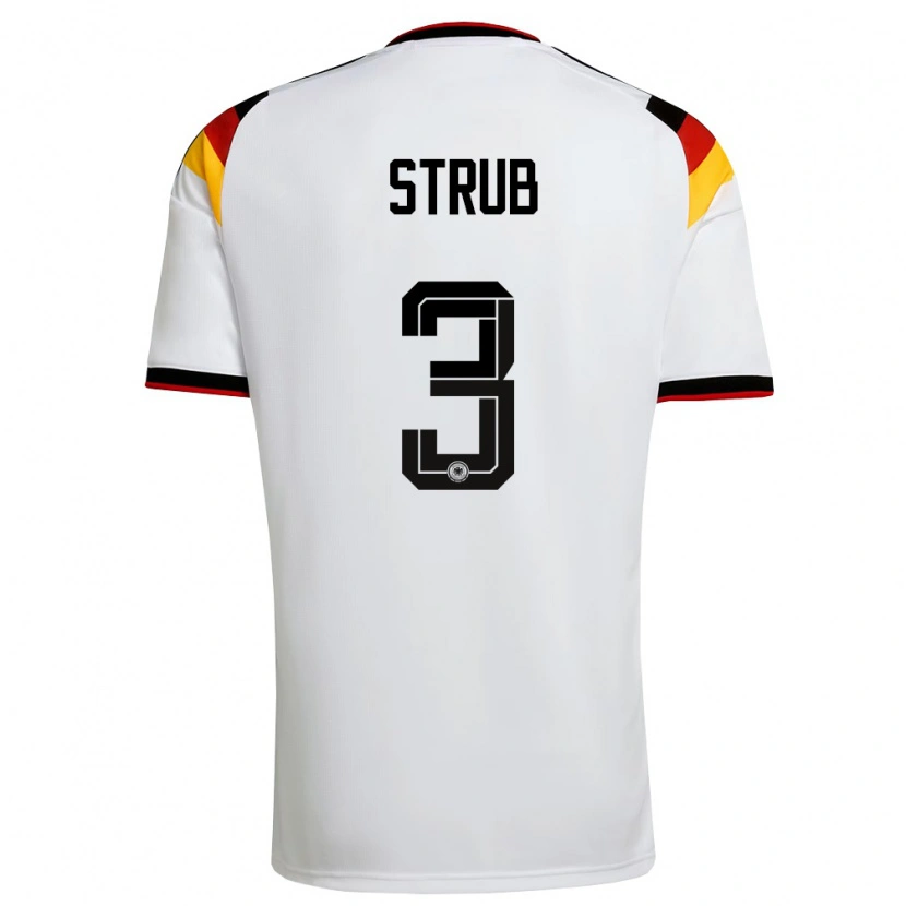 Danxen Women Germany Jona Strub #3 White Black Red Home Jersey 26-28 T-Shirt