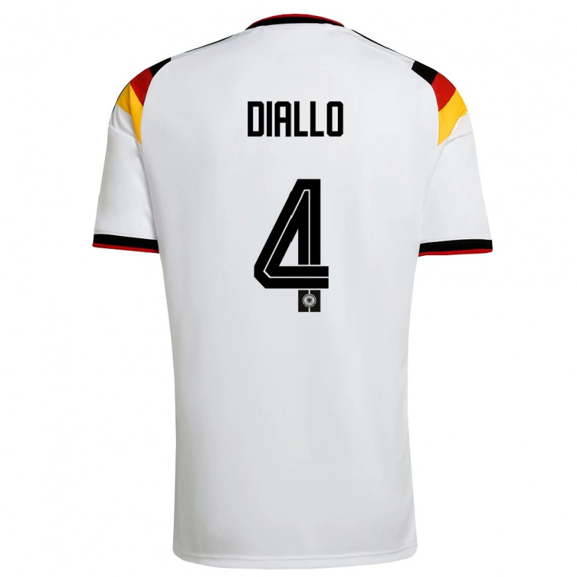 Danxen Women Germany Jerome Diallo #4 White Black Red Home Jersey 26-28 T-Shirt