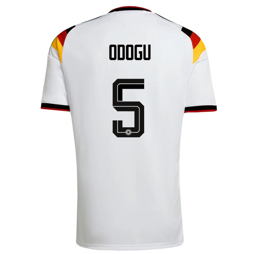 Danxen Women Germany David Odogu #5 White Black Red Home Jersey 26-28 T-Shirt