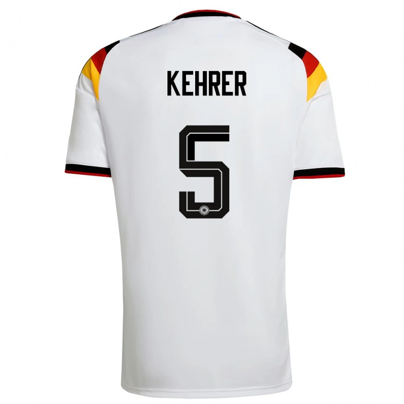 Danxen Women Germany Thilo Kehrer #5 White Black Red Home Jersey 26-28 T-Shirt