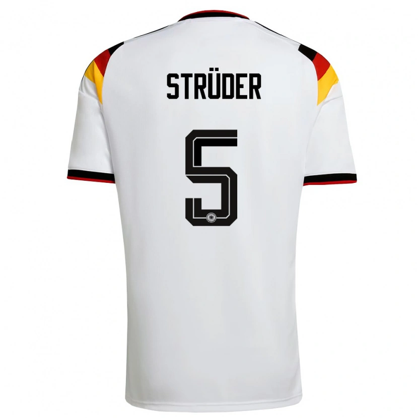 Danxen Women Germany Mika Strüder #5 White Black Red Home Jersey 26-28 T-Shirt