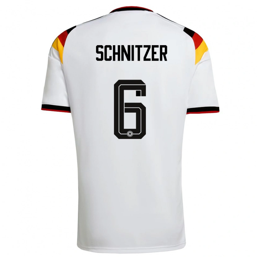 Danxen Women Germany Tim Schnitzer #6 White Black Red Home Jersey 26-28 T-Shirt