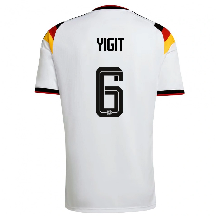 Danxen Women Germany Ertugrul Yigit #6 White Black Red Home Jersey 26-28 T-Shirt