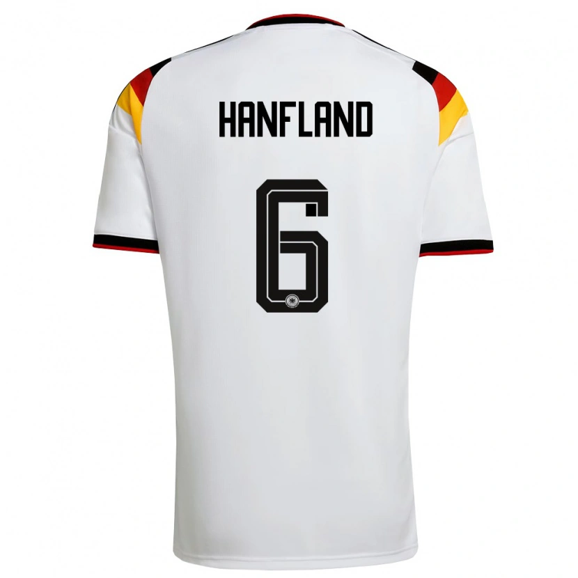 Danxen Women Germany Paul Hanfland #6 White Black Red Home Jersey 26-28 T-Shirt