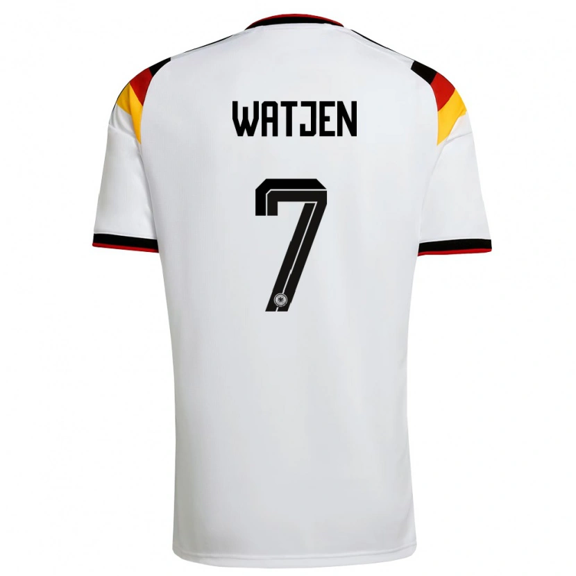 Danxen Women Germany Kjell Wätjen #7 White Black Red Home Jersey 26-28 T-Shirt