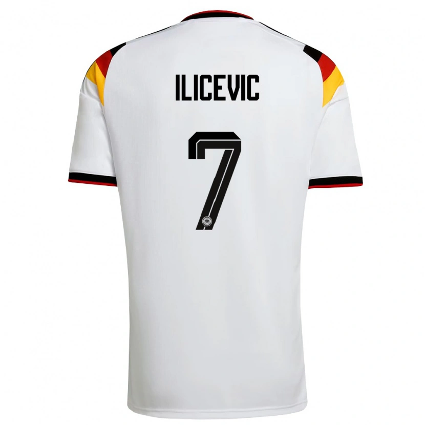Danxen Women Germany Niko Ilicevic #7 White Black Red Home Jersey 26-28 T-Shirt