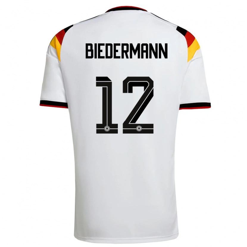 Danxen Women Germany Nico Biedermann #12 White Black Red Home Jersey 26-28 T-Shirt