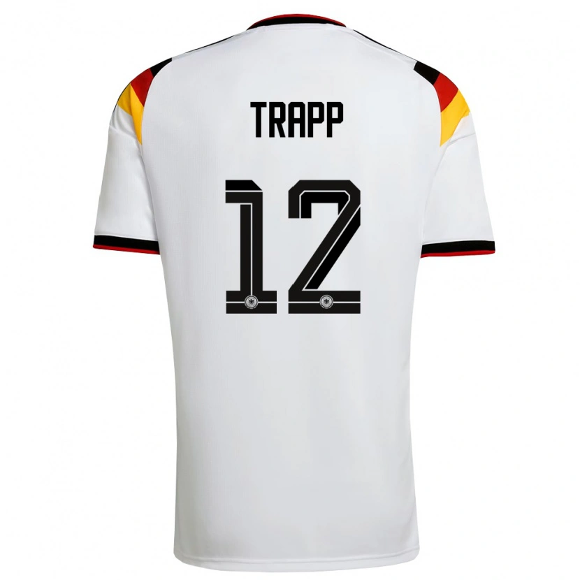 Danxen Women Germany Kevin Trapp #12 White Black Red Home Jersey 26-28 T-Shirt