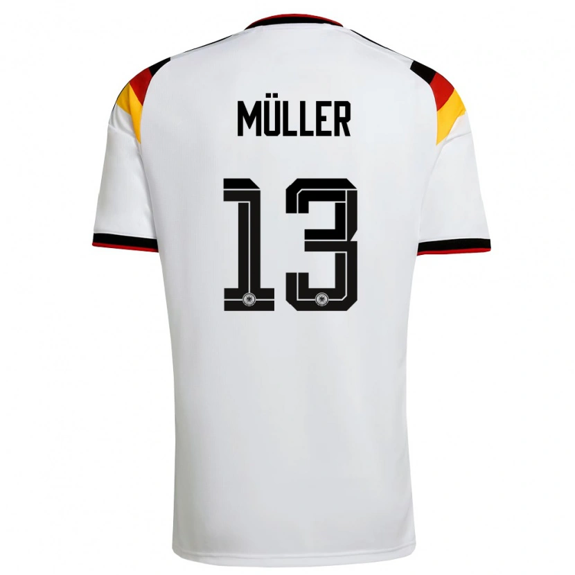 Danxen Women Germany Thomas Muller #13 White Black Red Home Jersey 26-28 T-Shirt