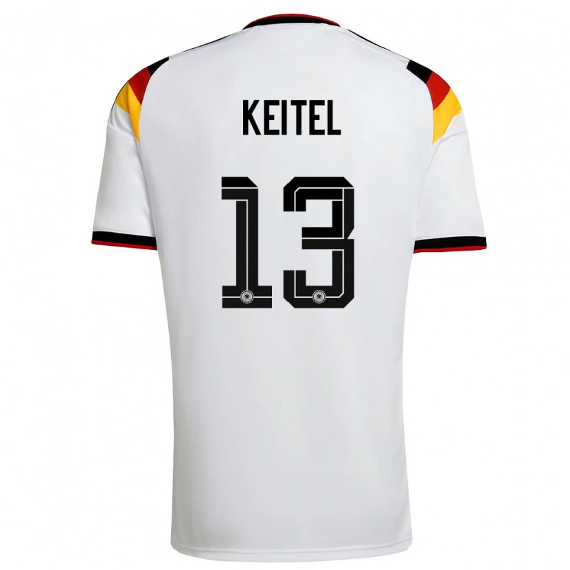 Danxen Women Germany Yannik Keitel #13 White Black Red Home Jersey 26-28 T-Shirt