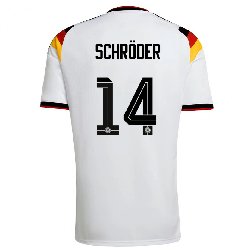 Danxen Women Germany Finn Schröder #14 White Black Red Home Jersey 26-28 T-Shirt